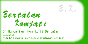 bertalan komjati business card